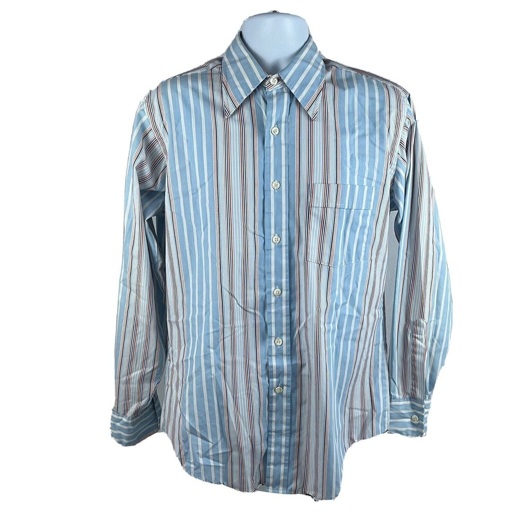 VINTAGE MONTGOMERY WARD HIGH COUNT BROADCLOTH SINGLE NEEDLE‎ SHIRT MEN'S SIZE 16